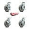Service Caster Lavex Lodging Housekeeping Cart Caster Set - 4 Swivel with Brake LAV-SCC-30CS820-TPRBD-TLB-4 - alternate 2